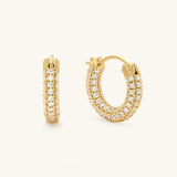 Small Pave Hoops
