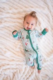 Snow Day (Convertible Zip Footies) - Green
