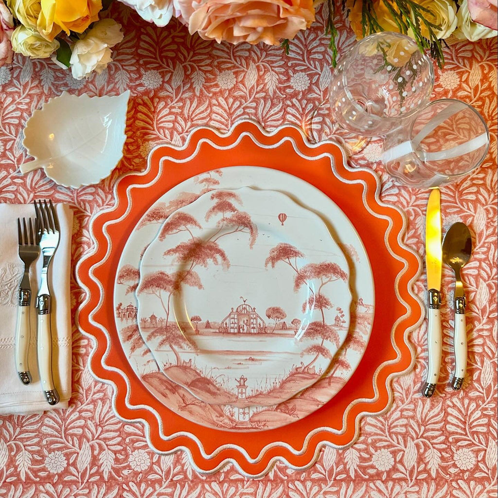 SOLACE ORANGE FAUX LEATHER PLACEMAT (Set Of 4)
