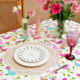 SORELLE BEIGE WHITE ROUND FABRIC PLACEMAT