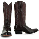 Men's Brown Ostrich Print Cowboy Boots (H7002)