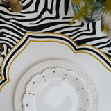 ZEAL WHITE BLACK & GOLD FAUX LEATHER PLACEMAT