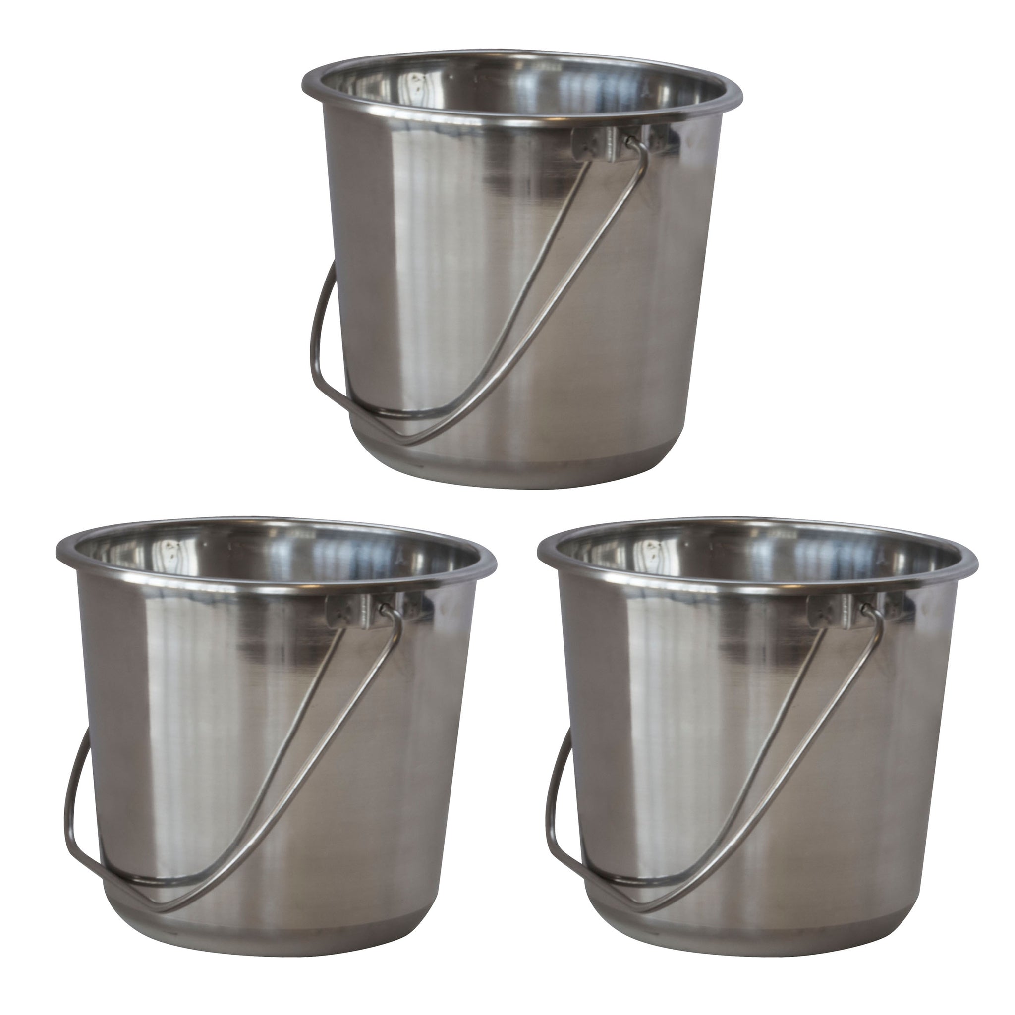 Amerihome Ssb132Set Small Stainless Steel Bucket Set 3 Piece