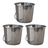 Amerihome Ssb132Set Small Stainless Steel Bucket Set 3 Piece