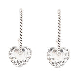 Sterling Silver Engraved Heart Hoop Earrings