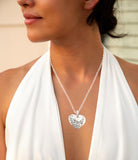 Sterling Silver Engraved Heart Pendant Neckalce