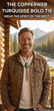 THE COPPERWEB TURQUOISE BOLO TIE
