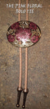 THE PINK FLORAL BOLO TIE ~ MIKE'S CUSTOM BOLOS