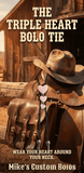 THE TRIPLE HEART BOLO TIE ~ WEAR YOUR HEARTS AROUND YOUR NECK
