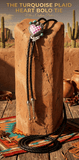 THE TURQUOISE PLAID HEART BOLO TIE