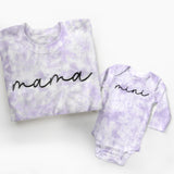 Mommy and Me Custom Embroidered Matching Tie Dye Sweatshirts