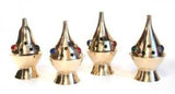 Brass charcoal burner w/ 3 stones