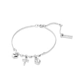 Trinity- Heart, Cross, Anchor Bracelet/ Anklet with Crystals