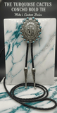 TURQUOISE CACTUS CONCHO BOLO TIE