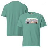 Psychedelic VW Bus Garment Dyed Heavyweight Cotton T-Shirt