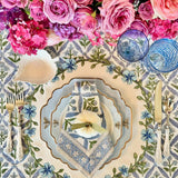 UNITY WHITE & BLUE ROUND FAUX LEATHER PLACEMAT