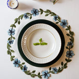 UNITY WHITE & BLUE ROUND FAUX LEATHER PLACEMAT