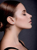 ER101B B.Tiff Black 1 ct Solitaire Stud Earrings