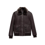 Nicola Men's Sheepskin with Fur Collar Jacket