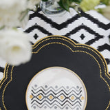 NURTURE BLACK GOLD SCALLOPED FAUX LEATHER PLACEMAT