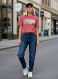 Psychedelic VW Bus Garment Dyed Heavyweight Cotton T-Shirt