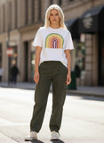 Retro Rainbow Garment Dyed Heavyweight Cotton T-Shirt