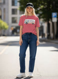 Psychedelic VW Bus Garment Dyed Heavyweight Cotton T-Shirt