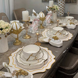VISTA IVORY WAVY FAUX LEATHER PLACEMAT