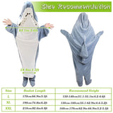 Wearable Shark Sleeping Bag Onezie with Zipper