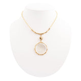 White Mother of Pearl Golden Statement Pendant Necklace