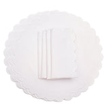 LILY WHITE ROUND FABRIC PLACEMAT & NAPKIN SET (Set Of 4)