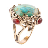 Wilder Blue Turquoise Golden Statement Ring