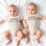 Custom "Womb Mates" Embroidered Baby Outfits for Twins & Triplets