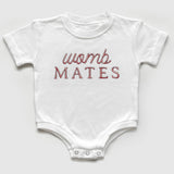 Custom "Womb Mates" Embroidered Baby Outfits for Twins & Triplets