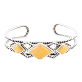 Yellow Agate and Sterling Silver Cuff Bracelet
