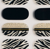 Stripes and Gold Gel Nails