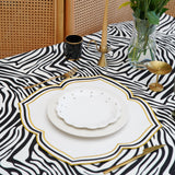 ZEAL WHITE BLACK & GOLD FAUX LEATHER PLACEMAT