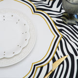 ZEAL WHITE BLACK & GOLD FAUX LEATHER PLACEMAT