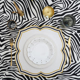 ZEAL WHITE BLACK & GOLD FAUX LEATHER PLACEMAT (Set Of 4)