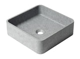 16 Solid Concrete Chiseled Style Square Above Mount Vessel Sink